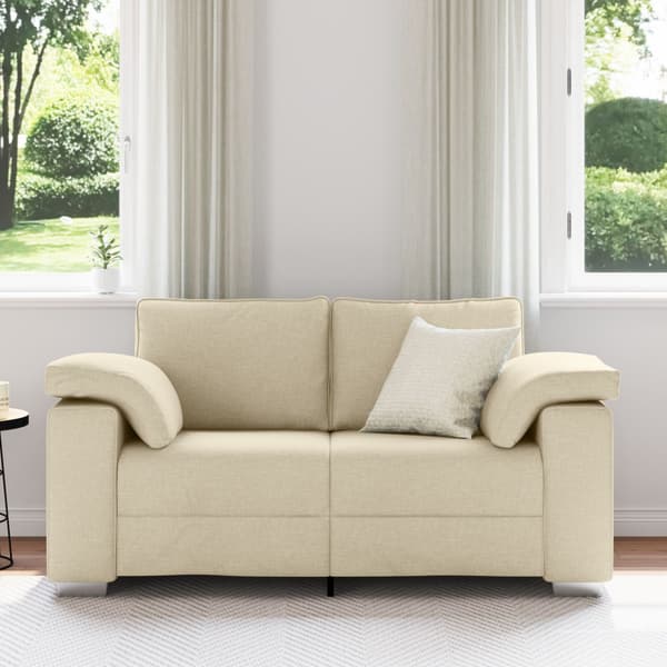 Tvåsitssoffa Kräm 160 cm tyg