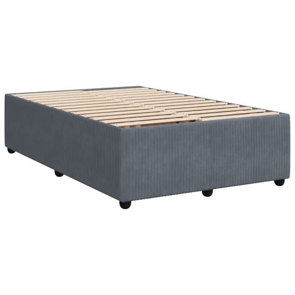 Ramsäng med madrass mörkgrå 120x190 cm sammet