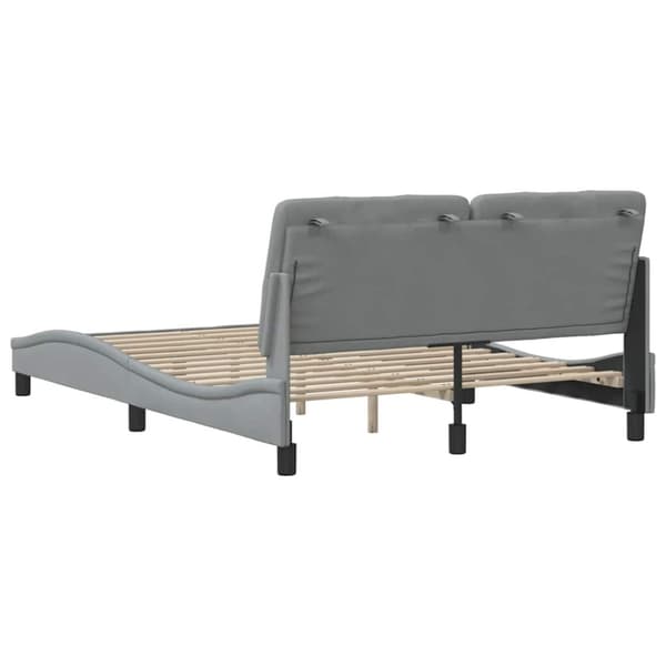 Bed Frame without Mattress Light Grey 140x190 cm Fabric