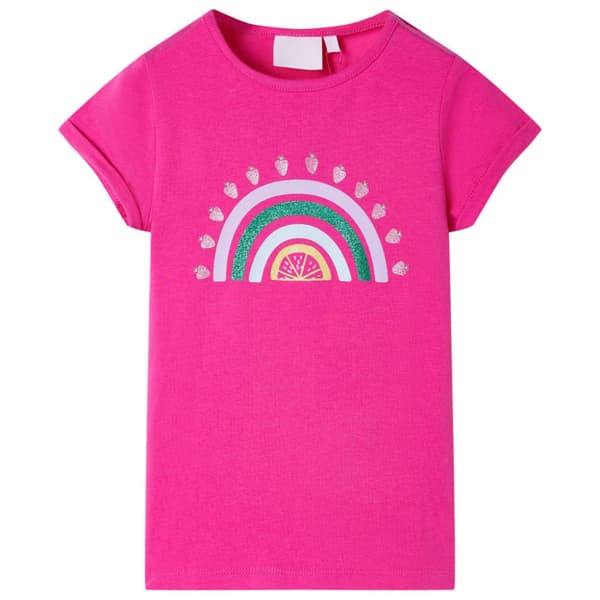 T-shirt för barn mörk rosa 116