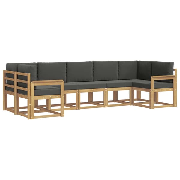 Utomhussoffset med kudde 7 pcs Vit och antracit