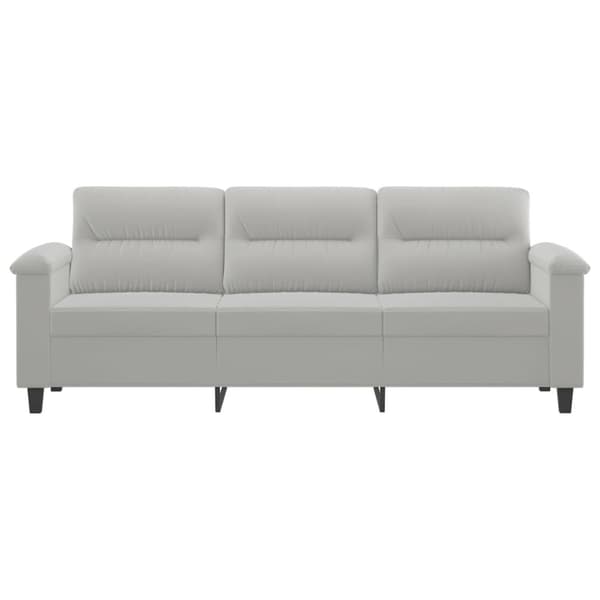 3-sitssoffa Ljusgrå 180 cm mikrofibertyg