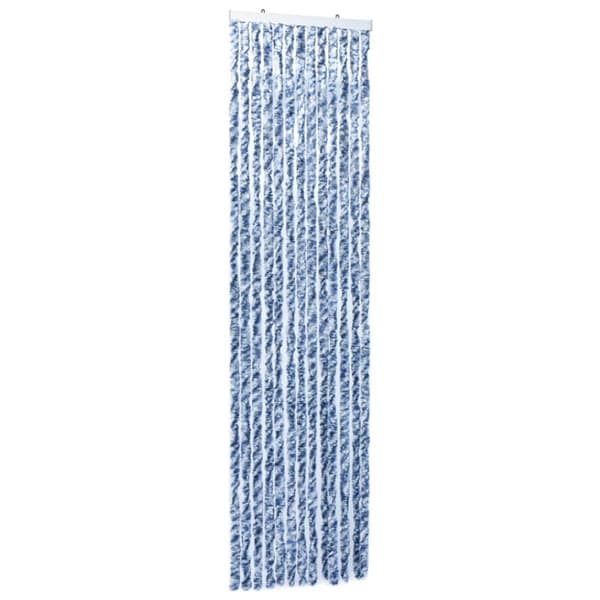 Insektsdraperi blå och vit 90x200 cm chenille