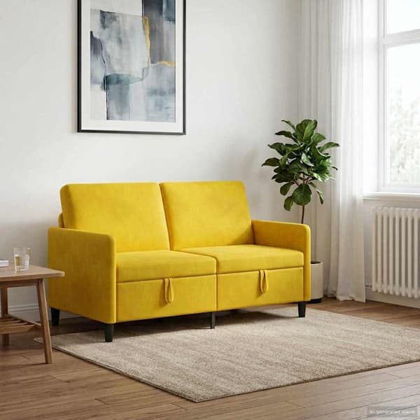 Soffa med förvaring Gul 152 x 78 x 87 cm Polyester