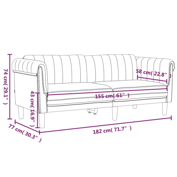 Soffa 2-sits svart sammet