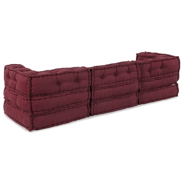 Modulsofa enhet 3 pcs Bordeaux Tyg