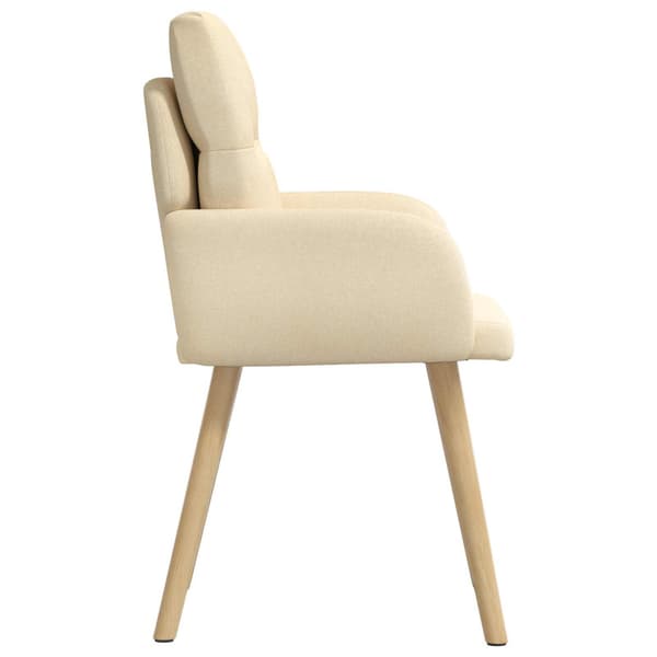 Matstolar 2 pcs Tyg Gräddvit 60 x 56 x 96 cm