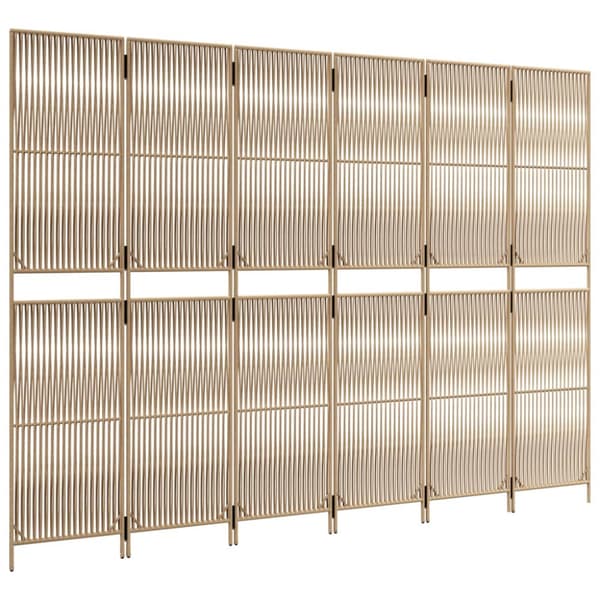 Rumsavdelare 6 paneler beige konstrottning