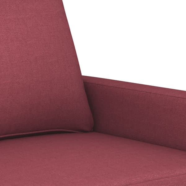 3-sitssoffa vinröd 180 cm tyg
