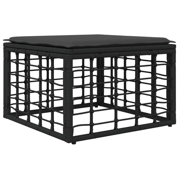 Utomhussoffset 9 pcs Svart och Mörkgrå Polyester