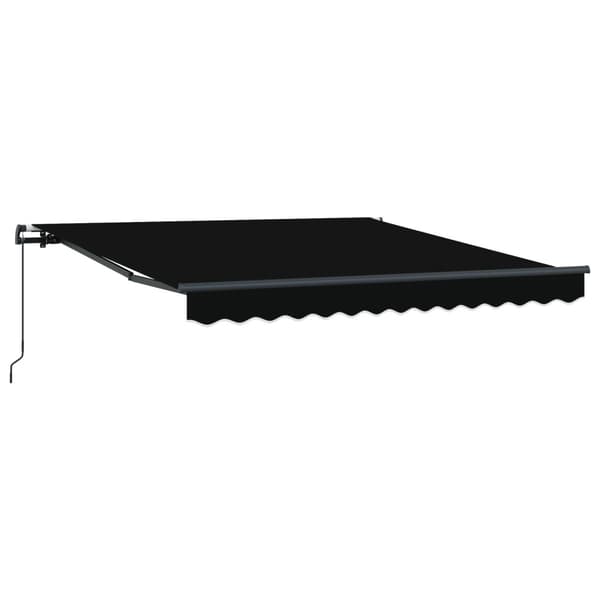 Utfällbar markis Svart 350 x 250 cm Polyester och Stål