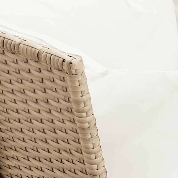 Trädgårdssoffa med dynor beige konstrotting