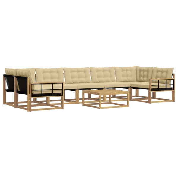 Utomhussoffset 8 pcs Vit och Beige 79 x 79 x 37 cm
