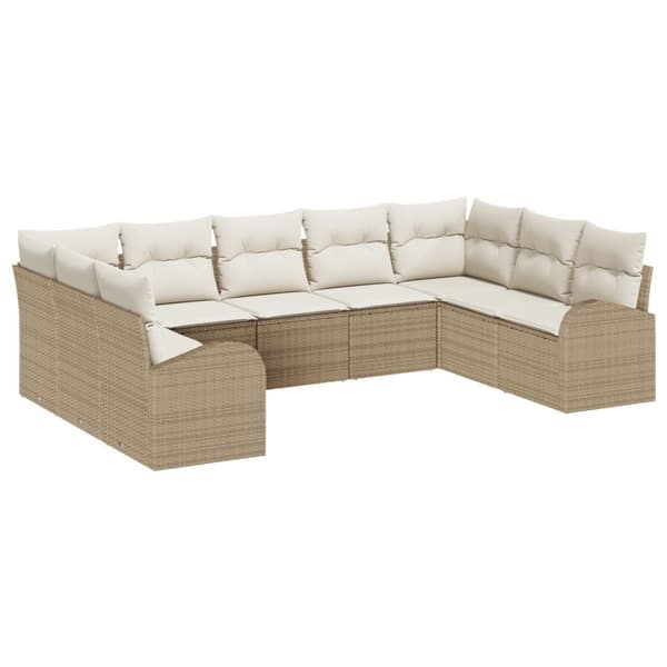 Trädgårdsoffset 9 st Beige och vit konstrotting