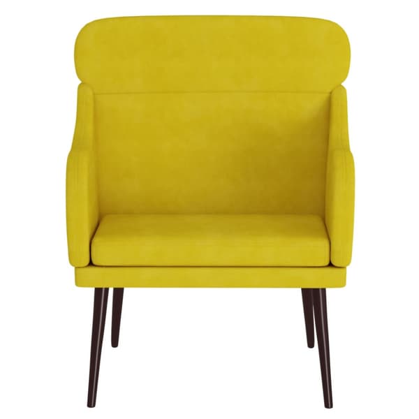 Fåtölj gul 63x76x80 cm sammet