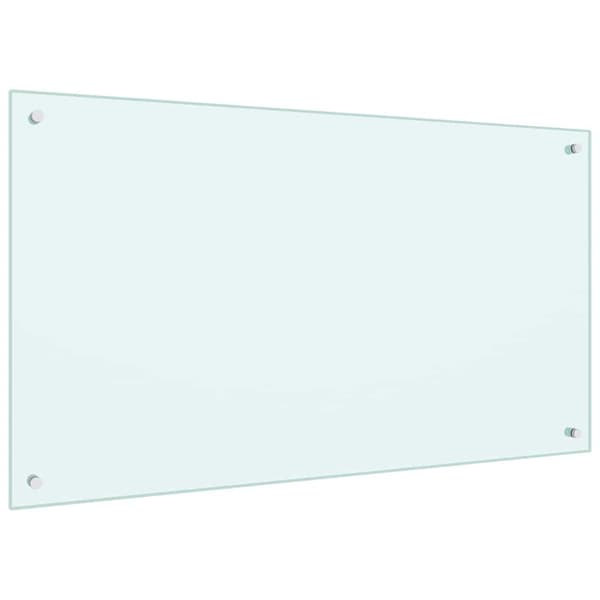 Köksskydd 2 pcs Vit 100 x 60 cm härdat glas