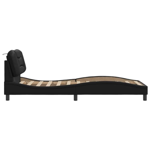 Bed Frame with LED without Mattress "Hvar" Black 80x200 cm
