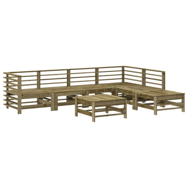Loungegrupp med dynor 7 delar impregnerad furu