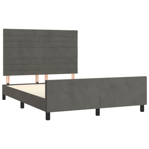 Sängram utan madrass mörkgrå 140x200 cm sammet