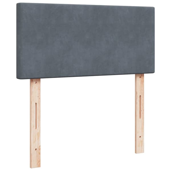 Ramsäng med madrass mörkgrå 90x200 cm sammet