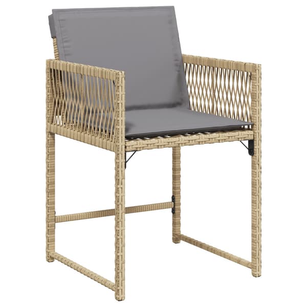 Trädgårdsmöbelset 5 pcs Beige konstrotting