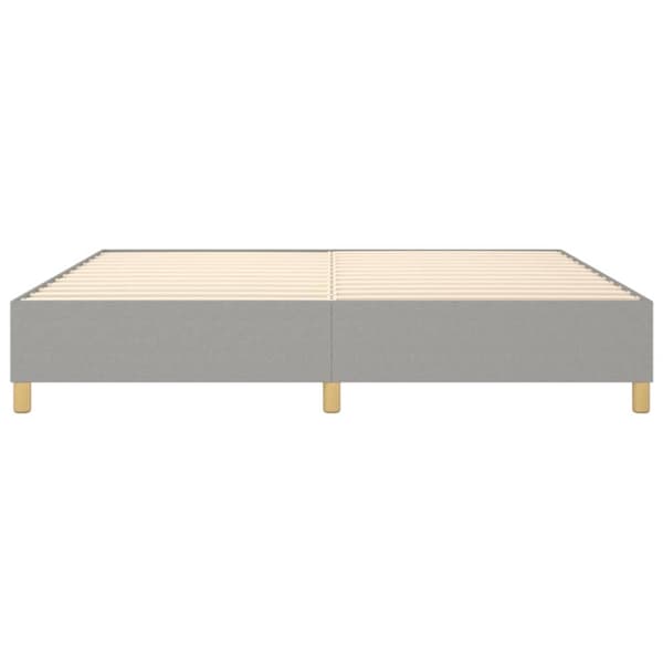Boxspring-sängram ljusgrå 200x200 cm tyg