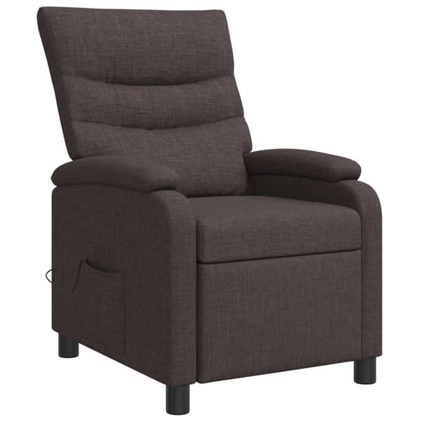 Massagefåtölj Mörkbrun Tyg