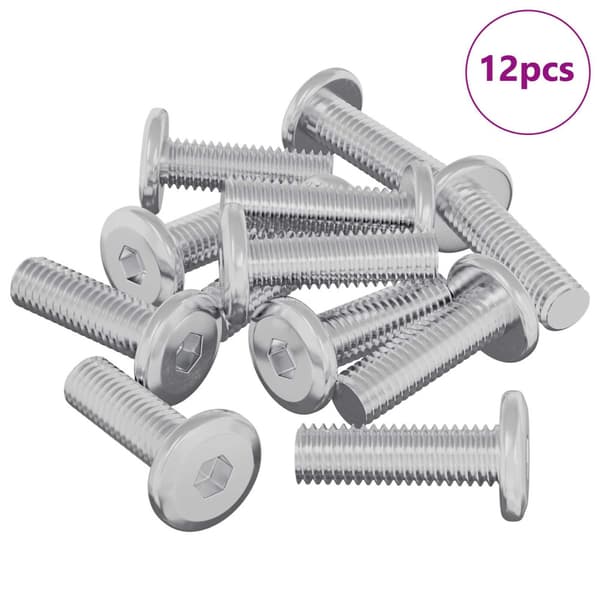 Skruv 12 pcs Silver 8 x 25 mm Stål