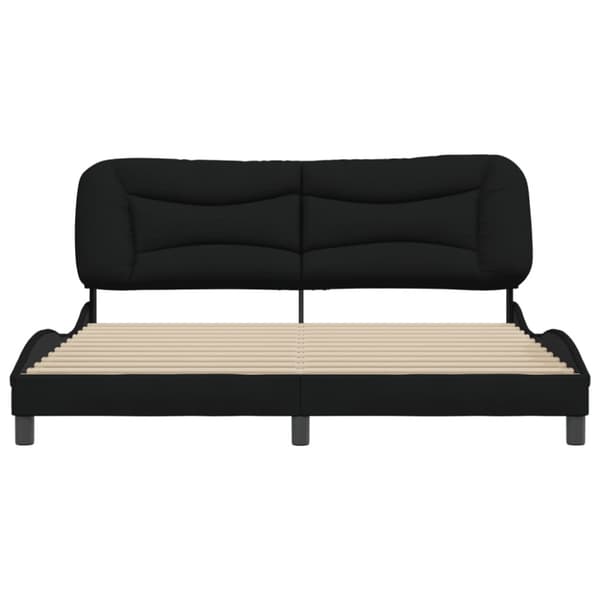 Bed Frame without Mattress "Hvar" Black 180x200 cm Fabric