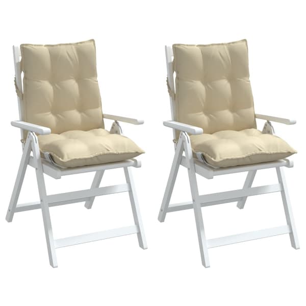 Stolsdynor låga 2 st beige oxfordtyg