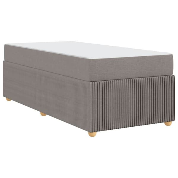 Sängram med madrass Taupe 90 x 200 cm tyg