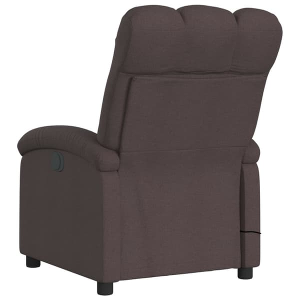 Massagefåtölj mörkbrun tyg