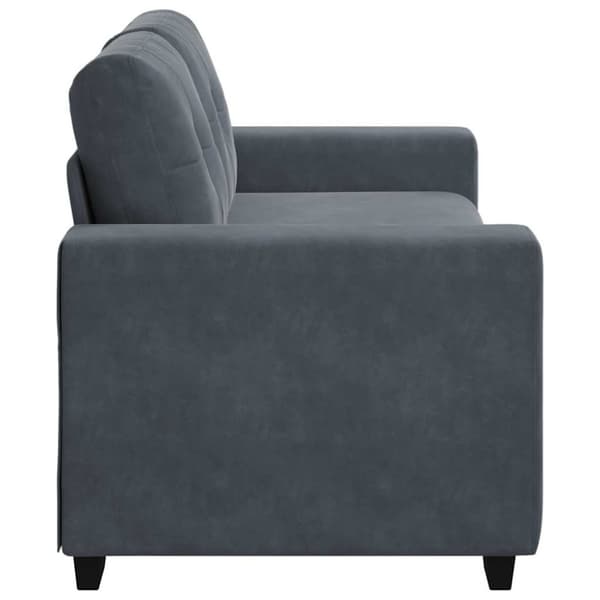 Loveseat soffa mörkgrå 180x77x82 cm sammet