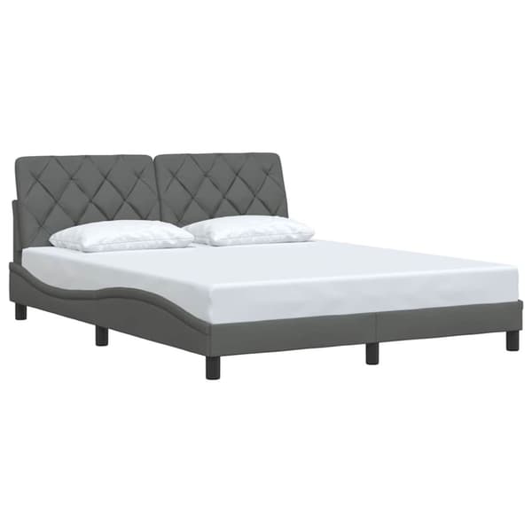 Bed Frame without Mattress Dark Grey 160x200 cm Fabric