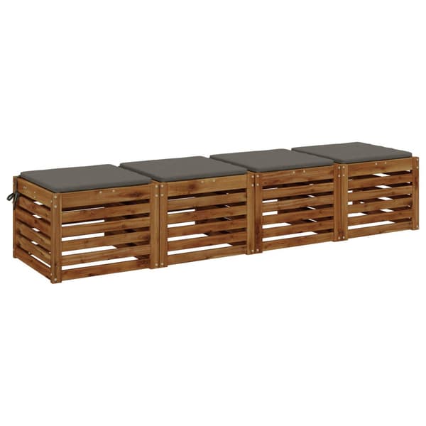 4-delade Sittdynor SOEST 4 st 100% Polyester Grå 45 x 45 x 3 cm