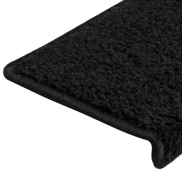 Trappmattor 30 st 65x21x4 cm svarta rektangulära kanter