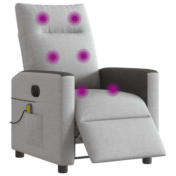 Elektrisk massagefåtölj molngrå tyg