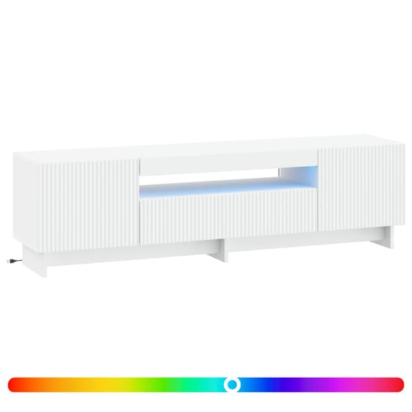 LED TV-skåp Vit Konstruerat trä