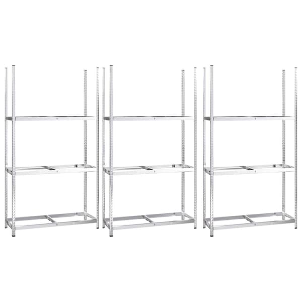 Däckställ 3 hyllplan silver 3 st 110x40x200 cm stål