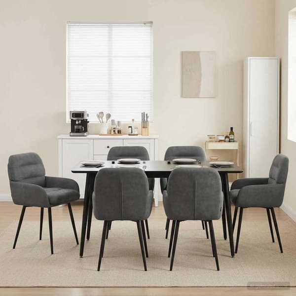 Matstolar 6 pcs Sammet Mörkgrå 59 x 59,5 x 90 cm