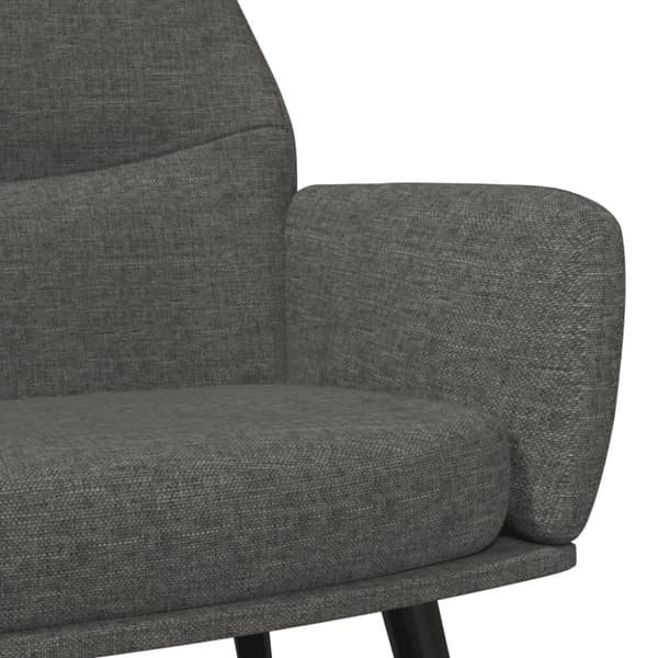 Vilstol med fotpall mörkgrå tyg