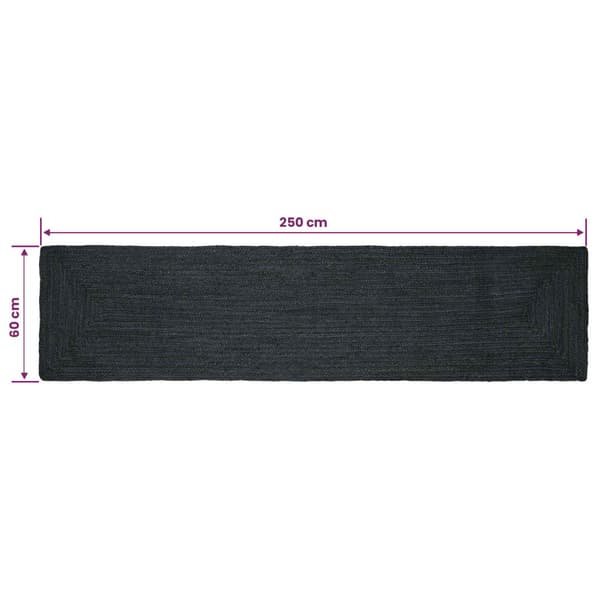 Områdesmattor Rektangulär Mörkgrå 60 x 250 cm Jute