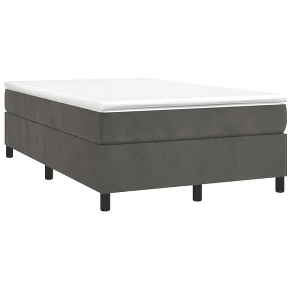 Ramsäng med madrass mörkgrå 120x190 cm sammet