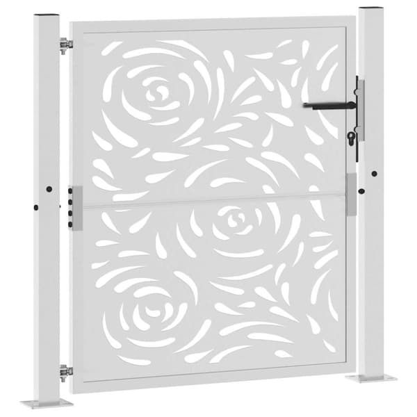 Trädgårdsgrind 100x100 cm väderbeständig stålflammdesign