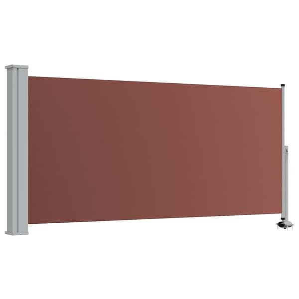 Infällbar sidomarkis 120x300 cm brun