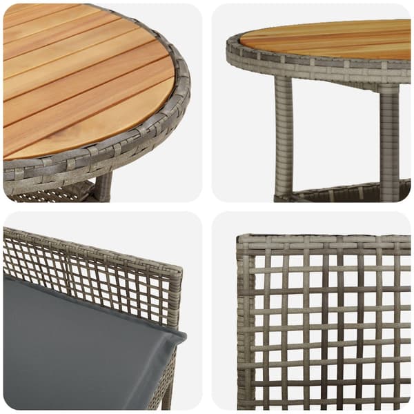 Trädgårdsmöbelset 5 pcs Grå konstrotting