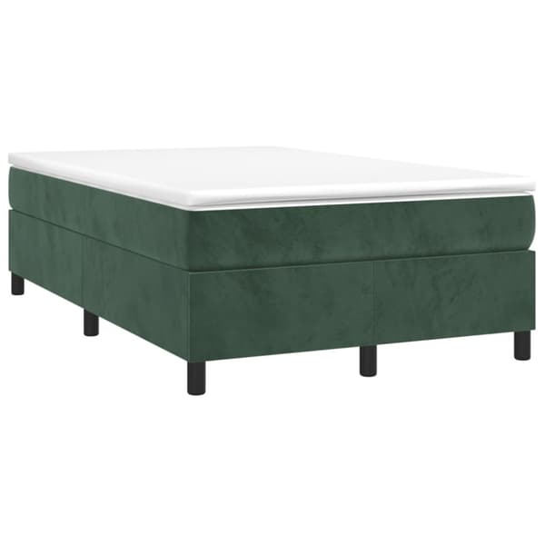 Boxspring-sängram mörkgrön 120x200 cm sammet