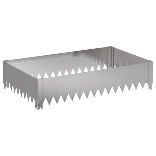 Kant för gräsmatta 4 st 100 x 60 x 20 cm Stål Silver