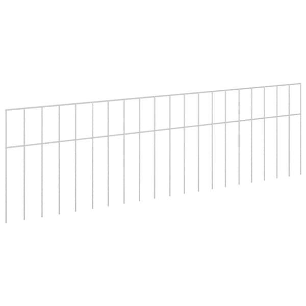 Trädgårdsstängselpanel 12 pcs Galvaniserat stål Silver