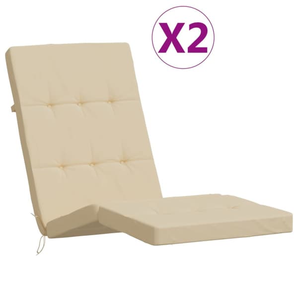 Stolsdynor för däckstolar 2 st beige oxfordtyg